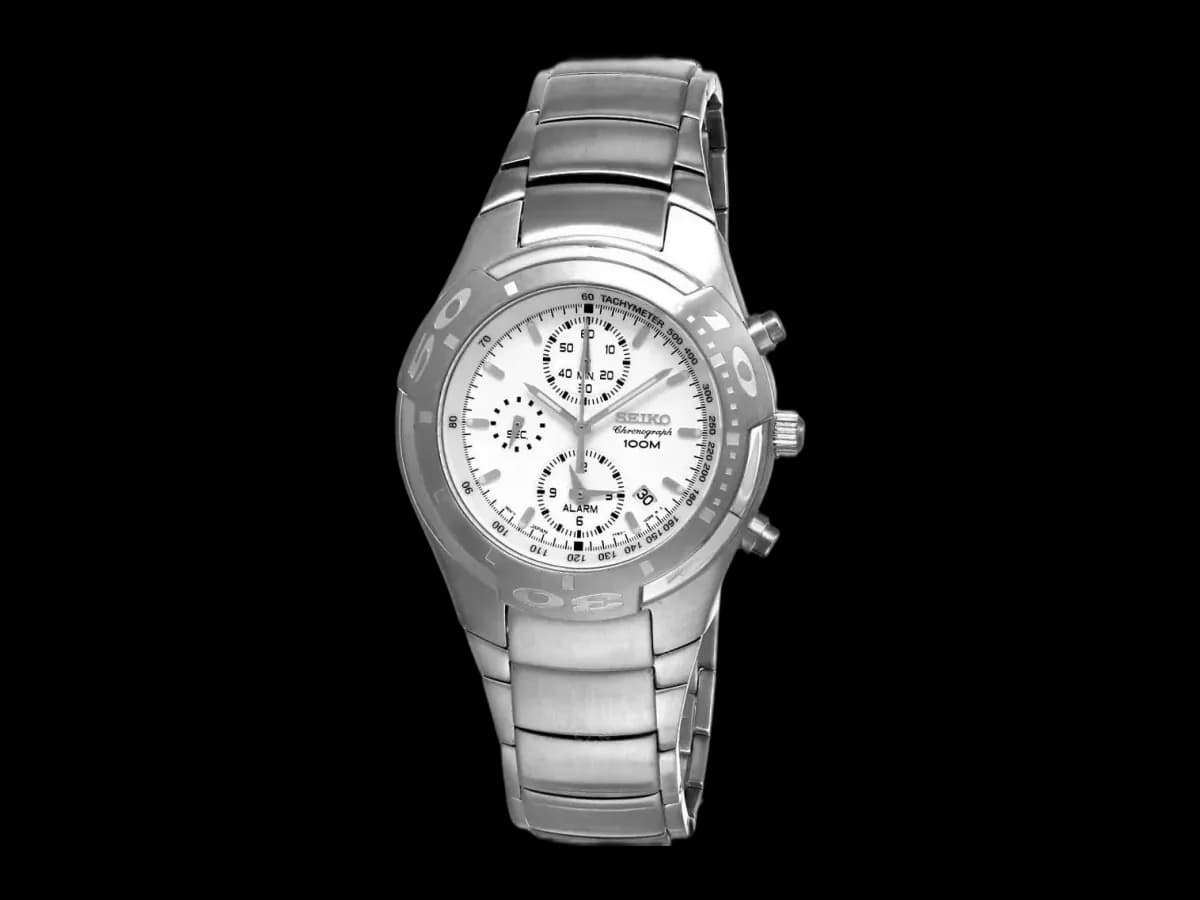 Seiko Alarm Chronograph Tachymeter 42MM Men's Watch Sna163