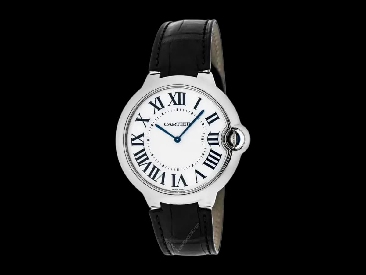 Cartier Ballon Bleu Xl 46MM 18K White Gold Lthr Men's Watch