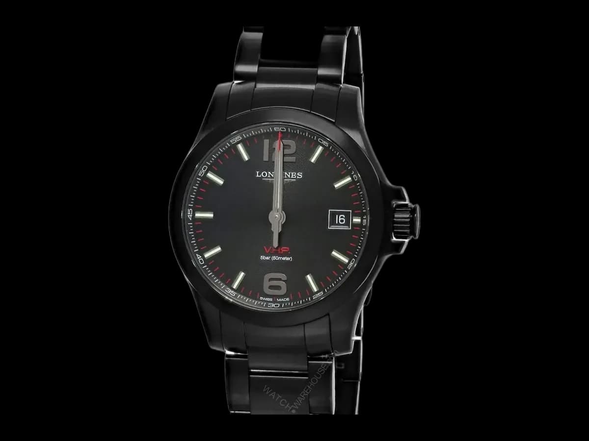Longines Conquest V.h.p. 41MM Black Pvd Men's Watch L3.716.2.56.6