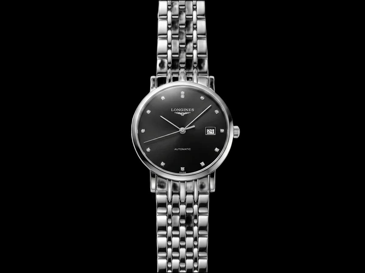 Longines Elegant Automatic Ss 37MM Black Dial Men's Watch