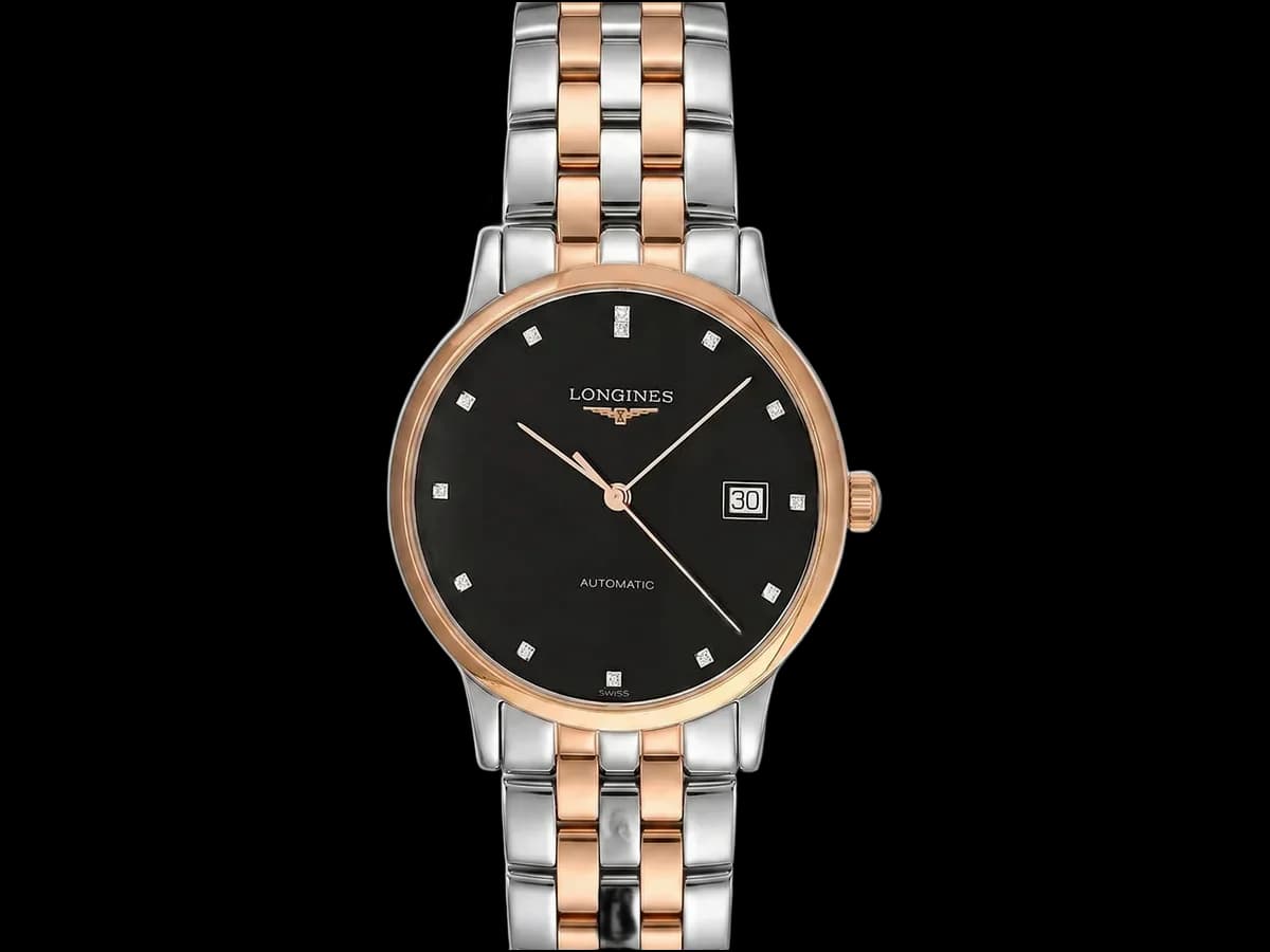 Longines Elegant Automatic Ss 37MM Black Dial Two-tone Unisex
