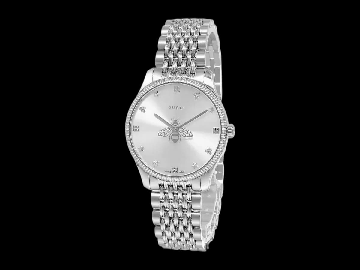 Gucci G-timeless 36MM Ss Silver Dial Slim Unisex Watch Ya1264153