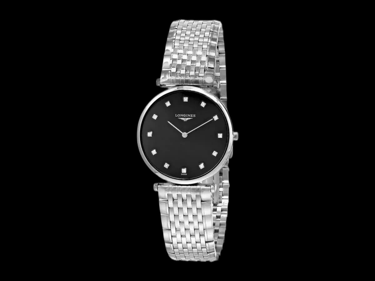 Longines La Grande Classique 33MM 12 Diamond Black Dial Unisex