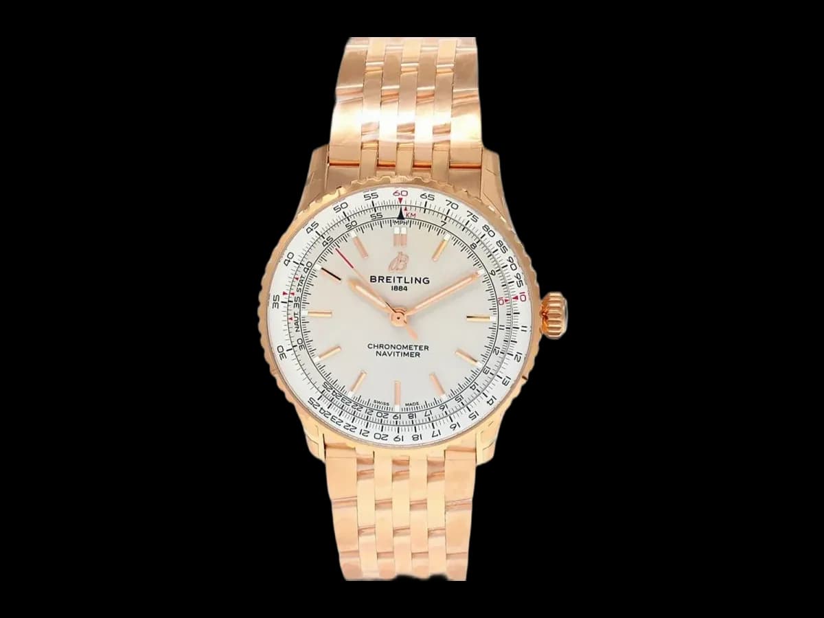 Breitling Navitimer Automatic 41MM Cream Dial 18K Rose Gold Men's
