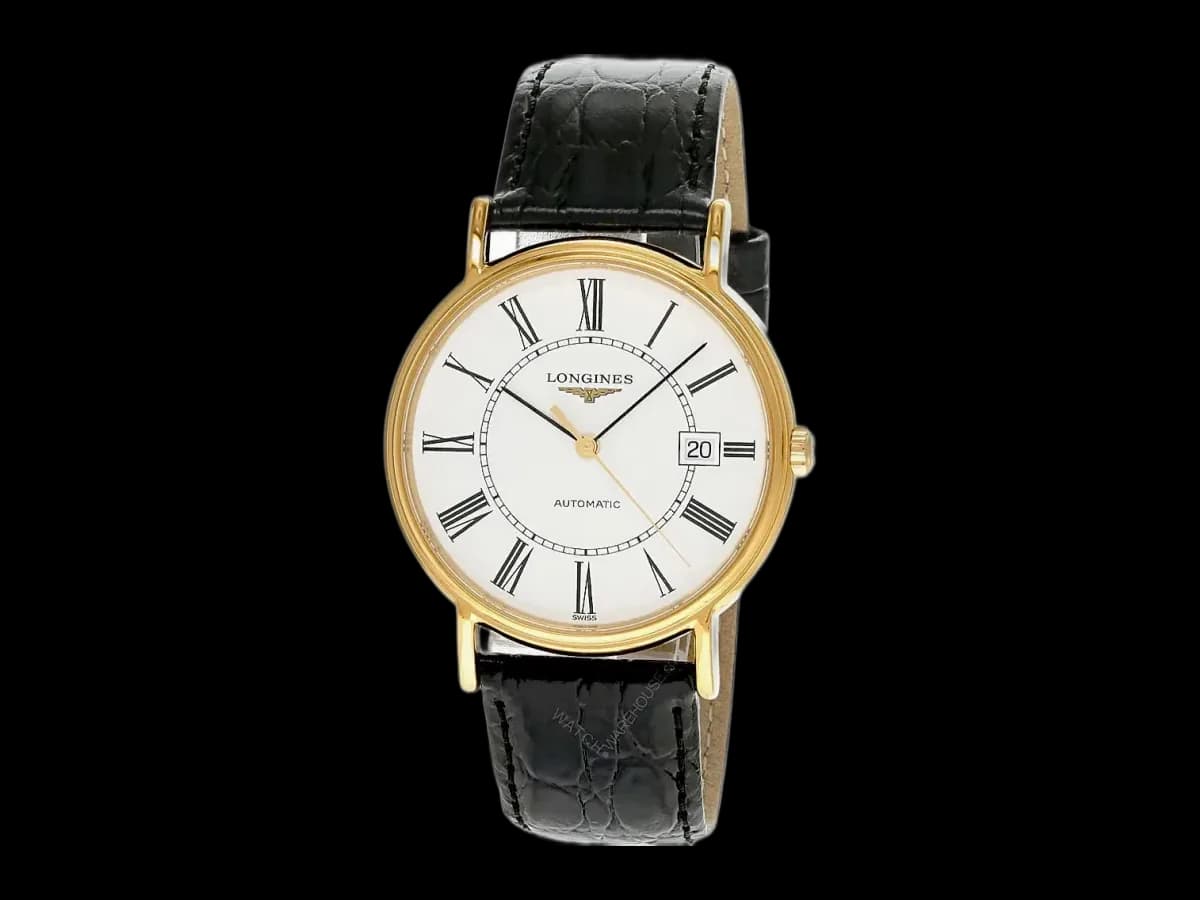 Longines Presence 38.5mm White Dial Leather Men's Watch