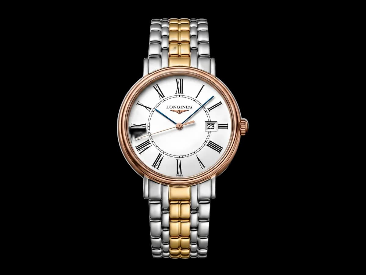 Longines Presence Quartz 38.5mm White Dial Two-tone Men's Watch