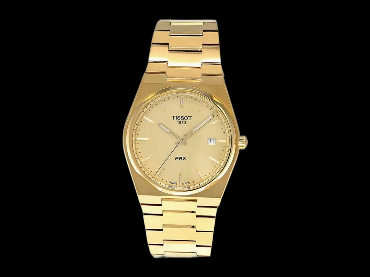 Tissot Prx 39.5mm Quartz S-steel Gold Dial Men's Watch