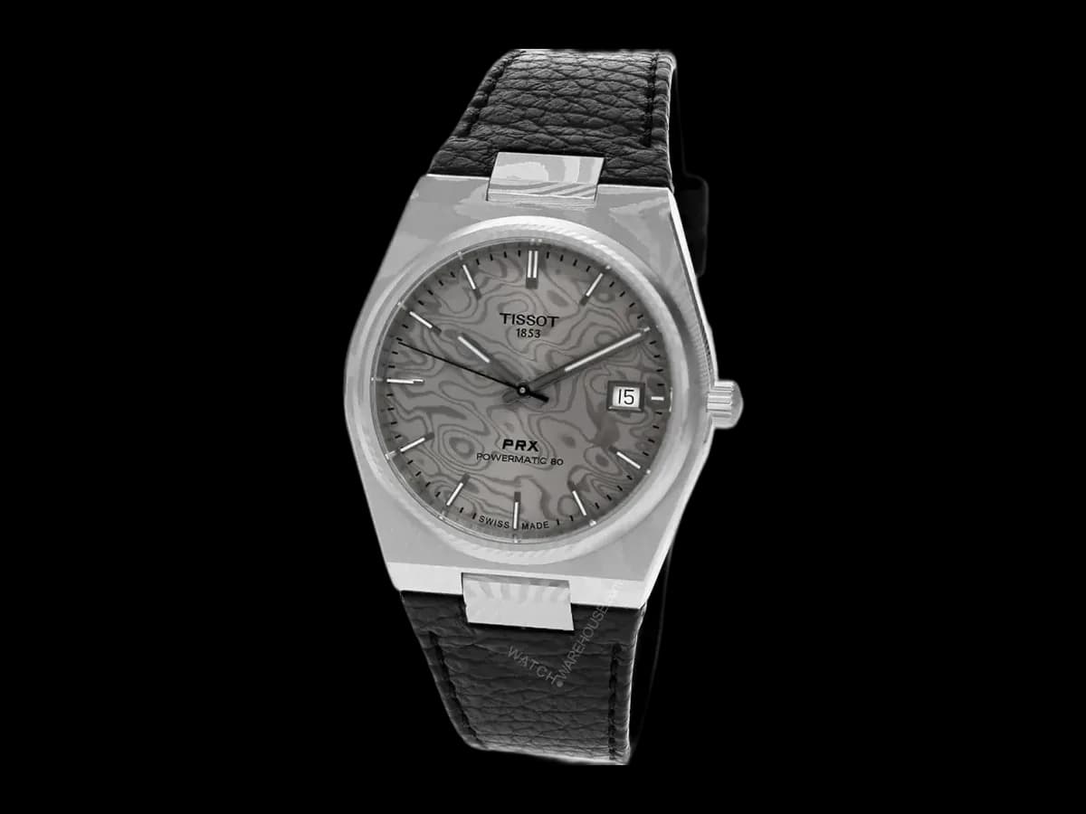 Tissot Prx Automatic Ss 38MM Damascus Leather Men's Watch