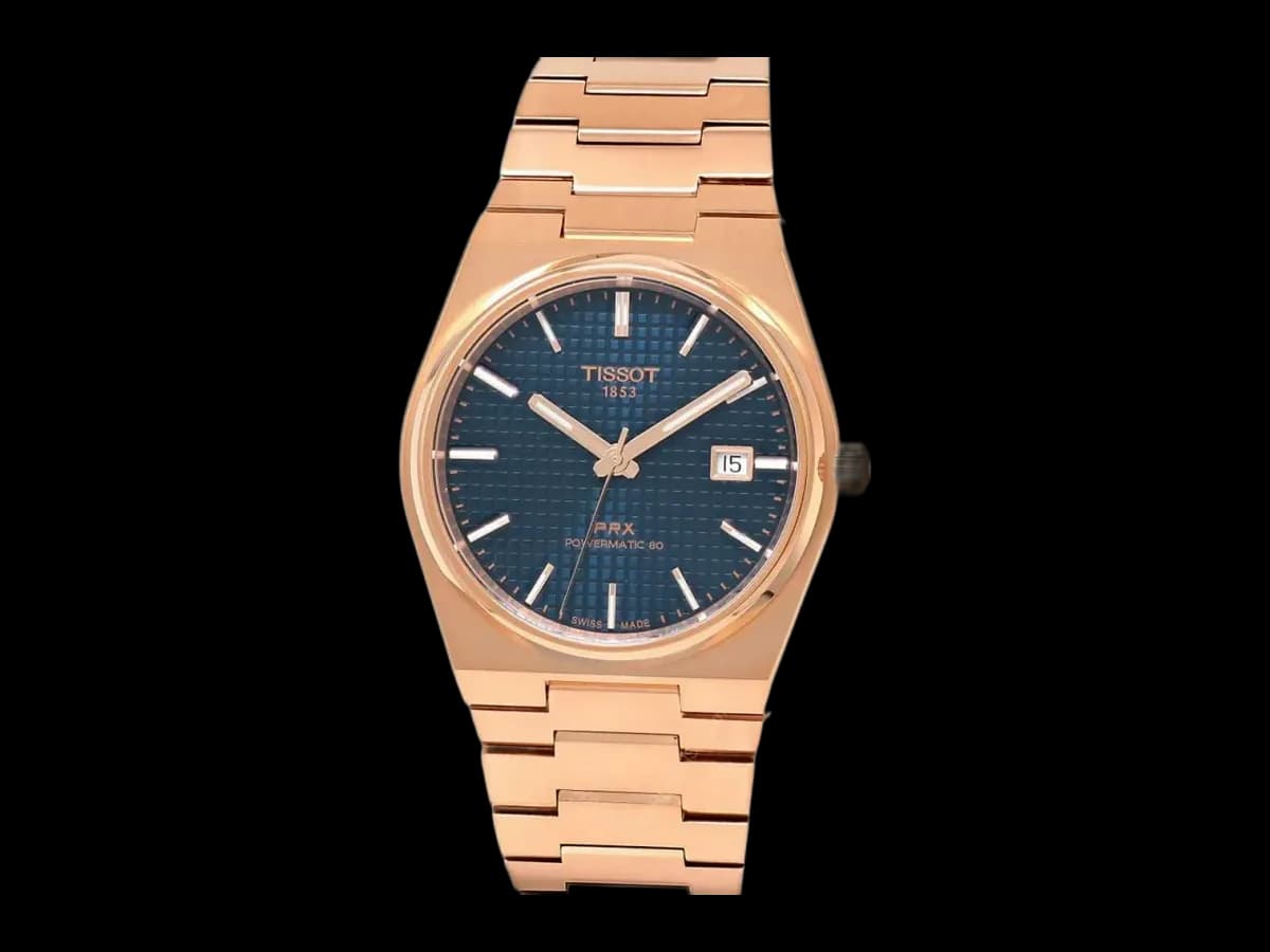 Tissot Prx Powermatic 80 40MM Blue Dial Rose Gold Pvd Men's Watch