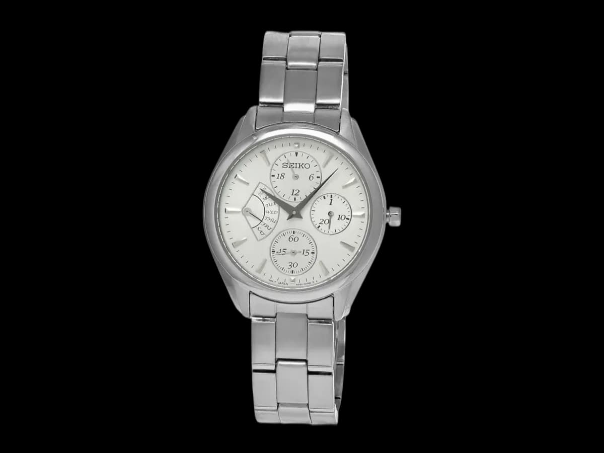 Seiko Quartz 35MM White Dial Ss Women's Watch Srl045p1