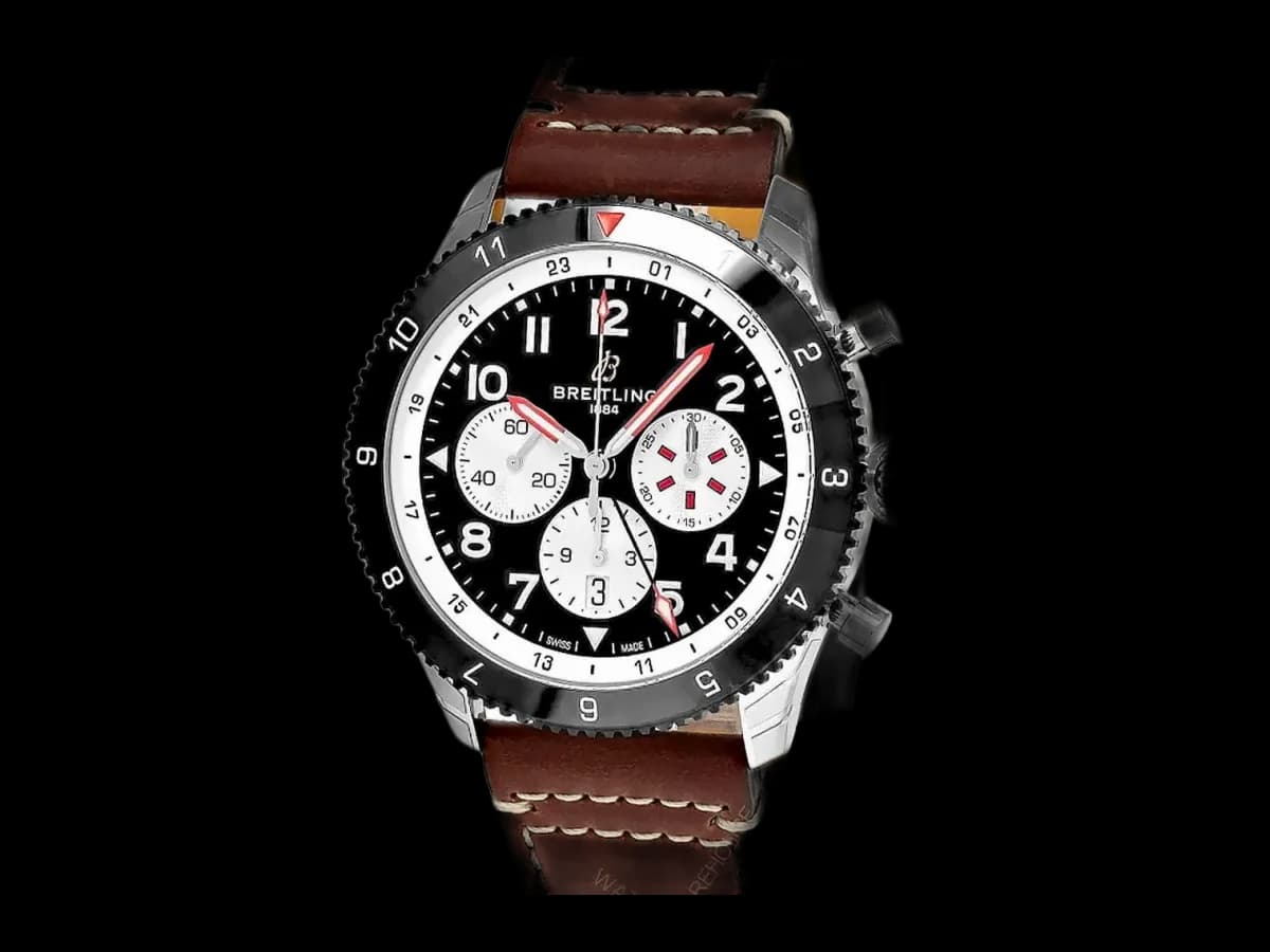 Breitling Super Avi B04 Gmt 46 Mosquito Ss Leather Men's Watch